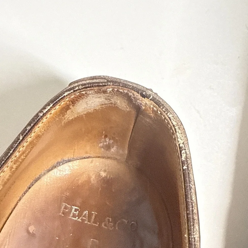 Peal & Co Brooks Brothers Brown Cap Toe Oxford Dress Shoes Mens 9,5 Made England